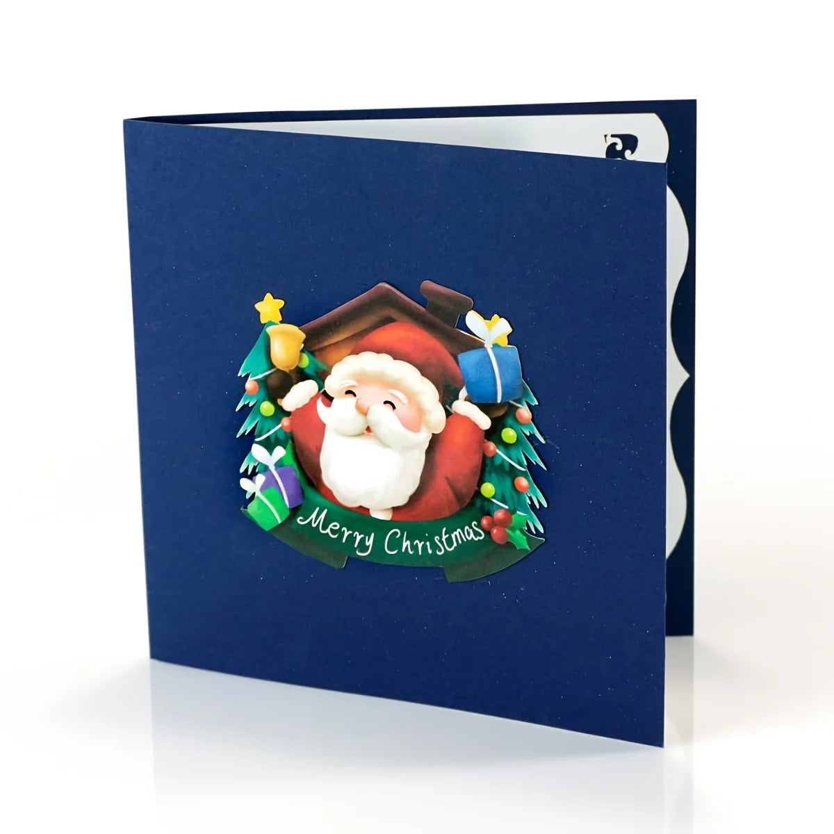 Santa Climbing the Christmas Tree Card PC010