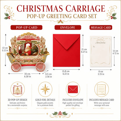 Santa Carriage Christmas Card PC008