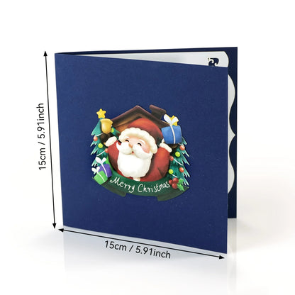 Santa Climbing the Christmas Tree Card PC010